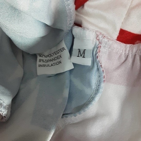 Red Stars & Stripes Wide Leg Palazzo Pants Medium Patriotic Festival Lounge Chic - Picture 7 of 7